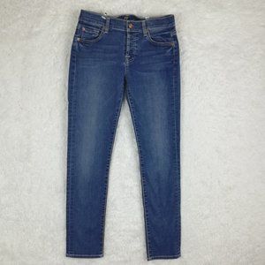 7 For All Mankind Womens Jeans Josefina Skinny‎ Boyfriend Blue Denim Med Wash 25